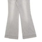 MOSSIMO Womens Cotton Blend White & Brown Pinstripe Regular Flared Trousers W28