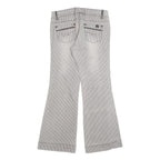 MOSSIMO Womens Cotton Blend White & Brown Pinstripe Regular Flared Trousers W28