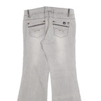 MOSSIMO Womens Cotton Blend White & Brown Pinstripe Regular Flared Trousers W28