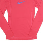 NIKE Womens Red Long Sleeve V-Neck Dri-Fit XS Athletic Performance Top