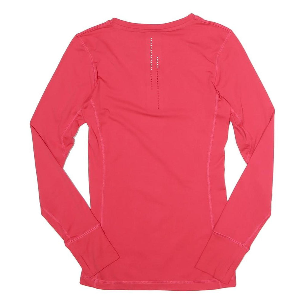 NIKE Womens Red Long Sleeve V-Neck Dri-Fit XS Athletic Performance Top