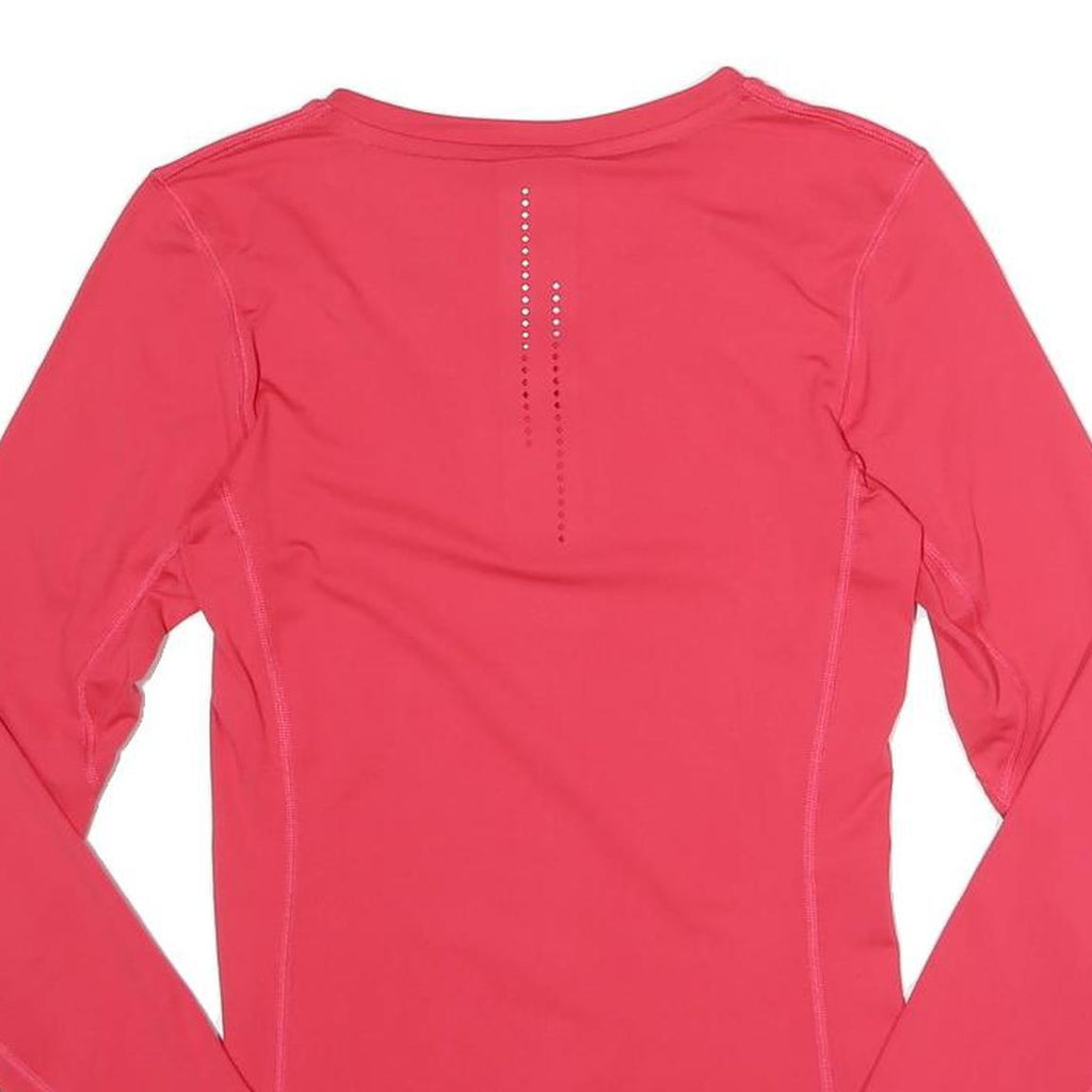 NIKE Womens Red Long Sleeve V-Neck Dri-Fit XS Athletic Performance Top