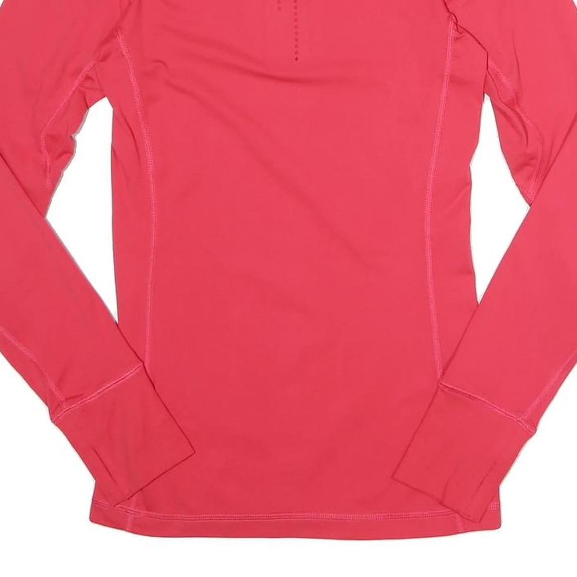 NIKE Womens Red Long Sleeve V-Neck Dri-Fit XS Athletic Performance Top