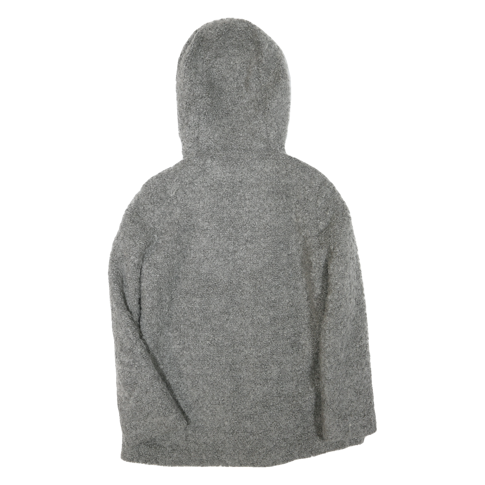 ZARA Womens Grey Acrylic Blend Hooded Jacket XS Zip Cozy Warm Outerwear