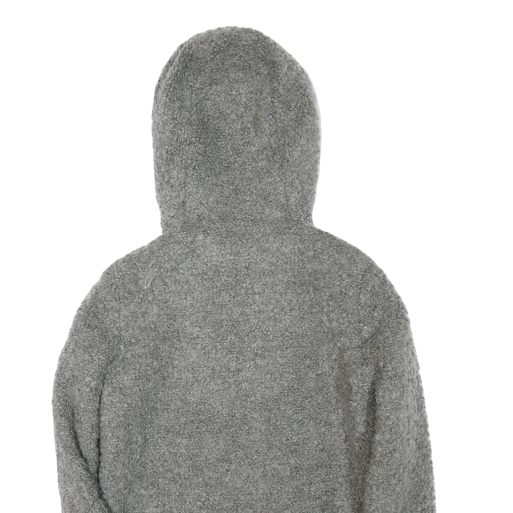 ZARA Womens Grey Acrylic Blend Hooded Jacket XS Zip Cozy Warm Outerwear