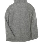 ZARA Womens Grey Acrylic Blend Hooded Jacket XS Zip Cozy Warm Outerwear