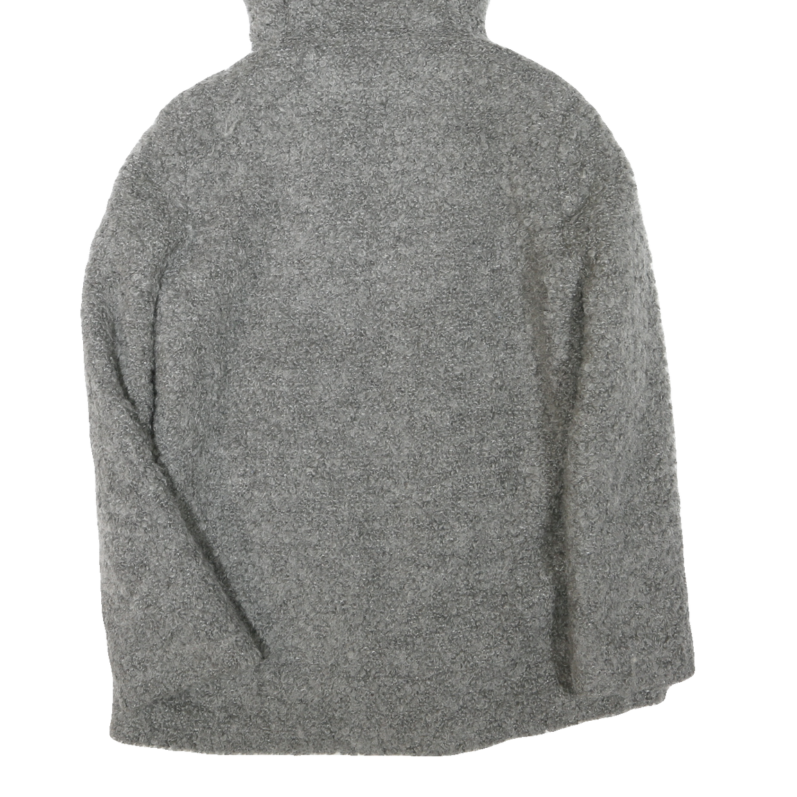 ZARA Womens Grey Acrylic Blend Hooded Jacket XS Zip Cozy Warm Outerwear