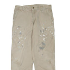 CARHARTT Mens Cotton Blend Beige Regular Fit Straight Leg Trousers W34 L30