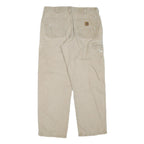 CARHARTT Mens Cotton Blend Beige Regular Fit Straight Leg Trousers W34 L30