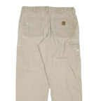 CARHARTT Mens Cotton Blend Beige Regular Fit Straight Leg Trousers W34 L30