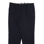 Mens Trousers Black Regular Tapered W36 L30