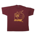 THE BEST Mens Maroon LAHS Hoops Graphic T-Shirt XL Short Sleeve Crew Neck Retro