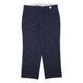 DICKIES Mens Cotton Blend Navy Regular Fit Straight Leg Trousers W36 L27