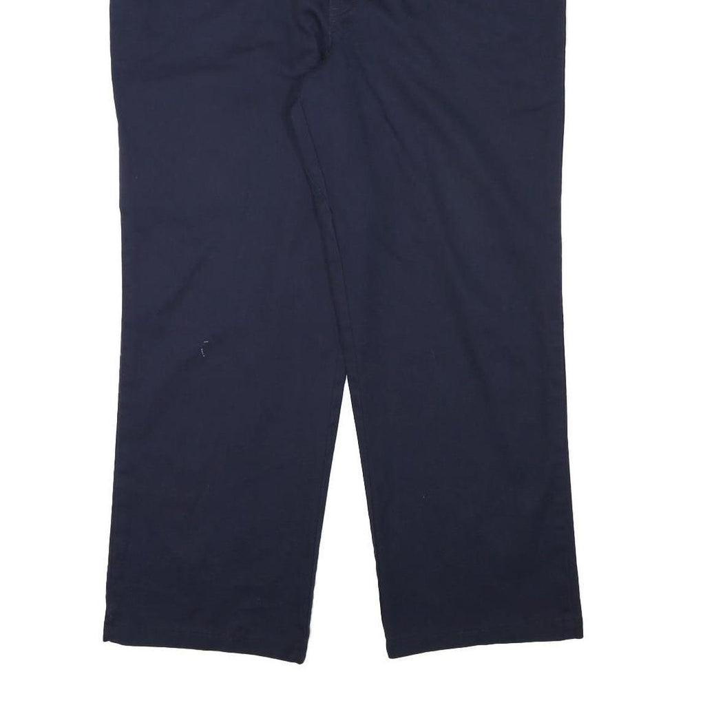 DICKIES Mens Cotton Blend Navy Regular Fit Straight Leg Trousers W36 L27