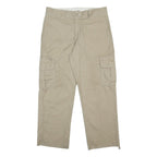 DICKIES Mens Cotton Blend Beige Regular Fit Trousers W32 L27 Cargo Style