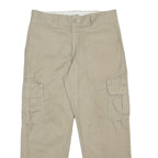 DICKIES Mens Cotton Blend Beige Regular Fit Trousers W32 L27 Cargo Style