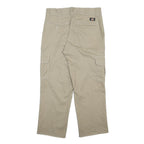 DICKIES Mens Cotton Blend Beige Regular Fit Trousers W32 L27 Cargo Style