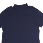 CHAPS Mens Navy Blue Polo Shirt L Cotton Crest Logo Short Sleeve Classic