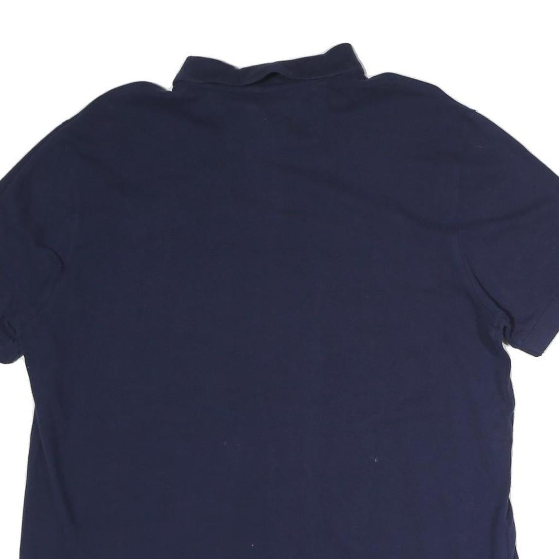 CHAPS Mens Navy Blue Polo Shirt L Cotton Crest Logo Short Sleeve Classic