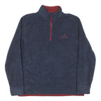 NAUTICA Mens Navy & Red Plain Jumper 1/4 Zip Polyester Blend XL Casual Warm