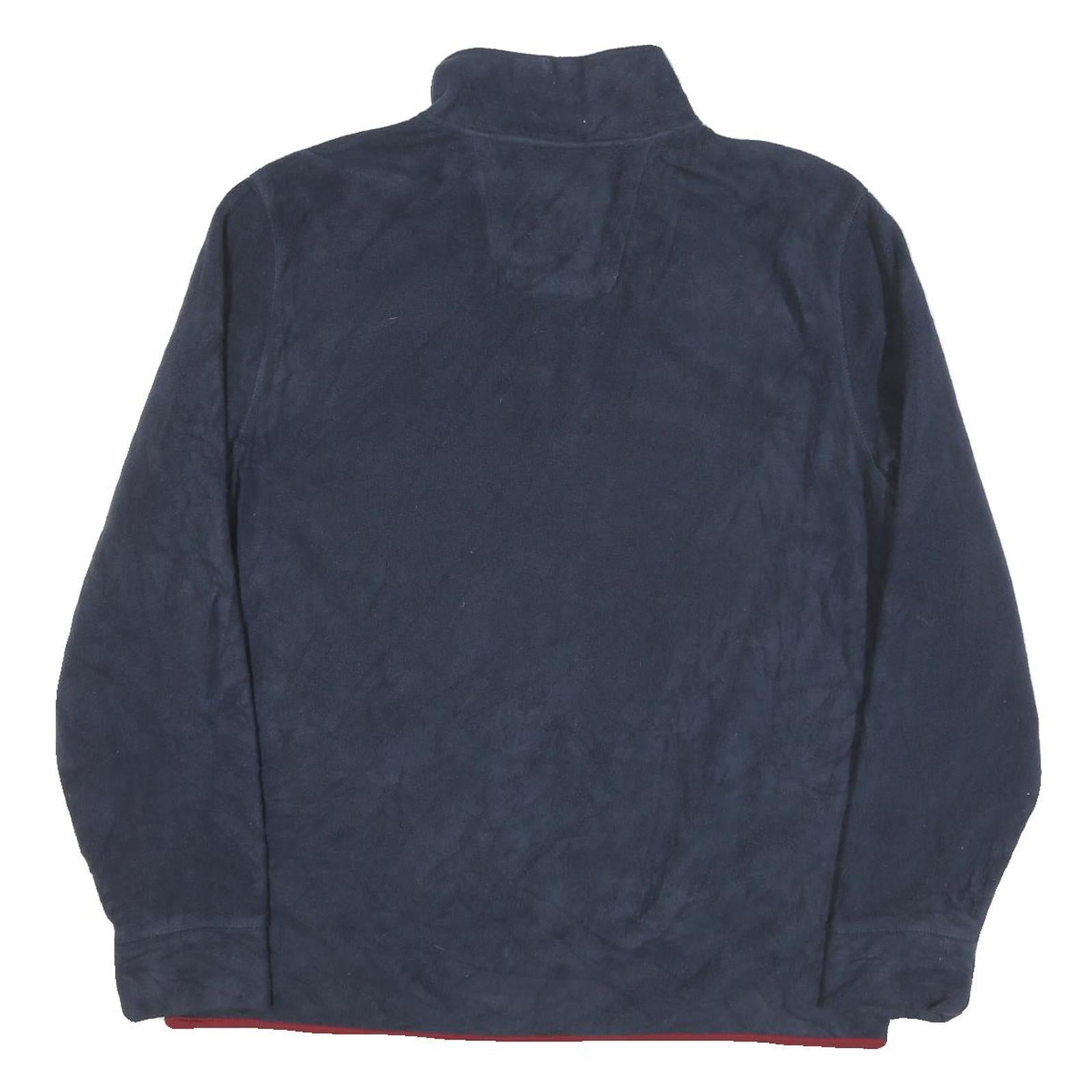 NAUTICA Mens Navy & Red Plain Jumper 1/4 Zip Polyester Blend XL Casual Warm