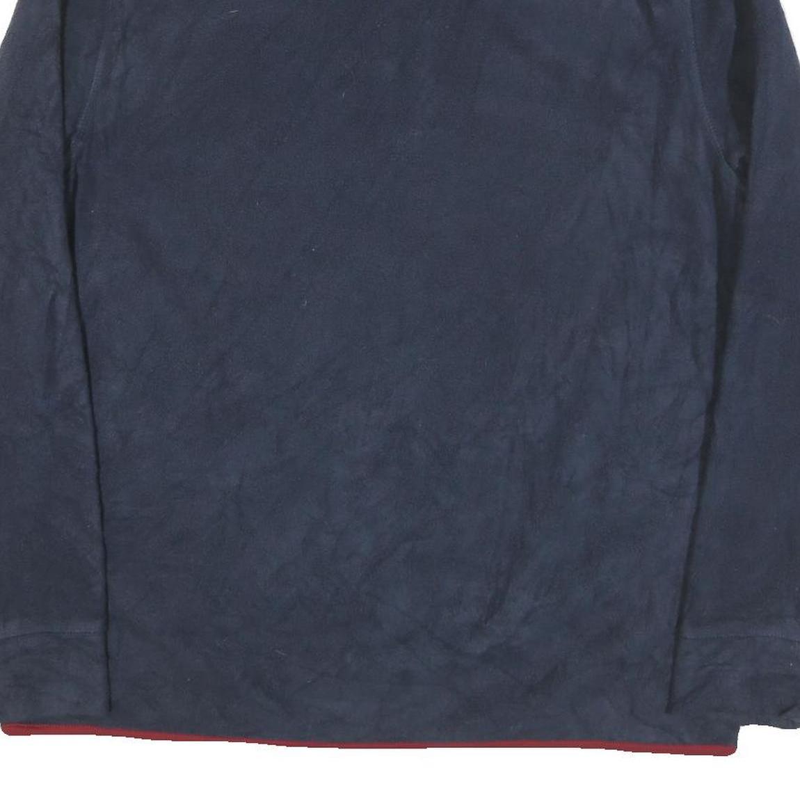 NAUTICA Mens Navy & Red Plain Jumper 1/4 Zip Polyester Blend XL Casual Warm