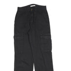STR Womens Cotton Blend Black Regular Cargo Trousers W28 L32 Casual Workwear