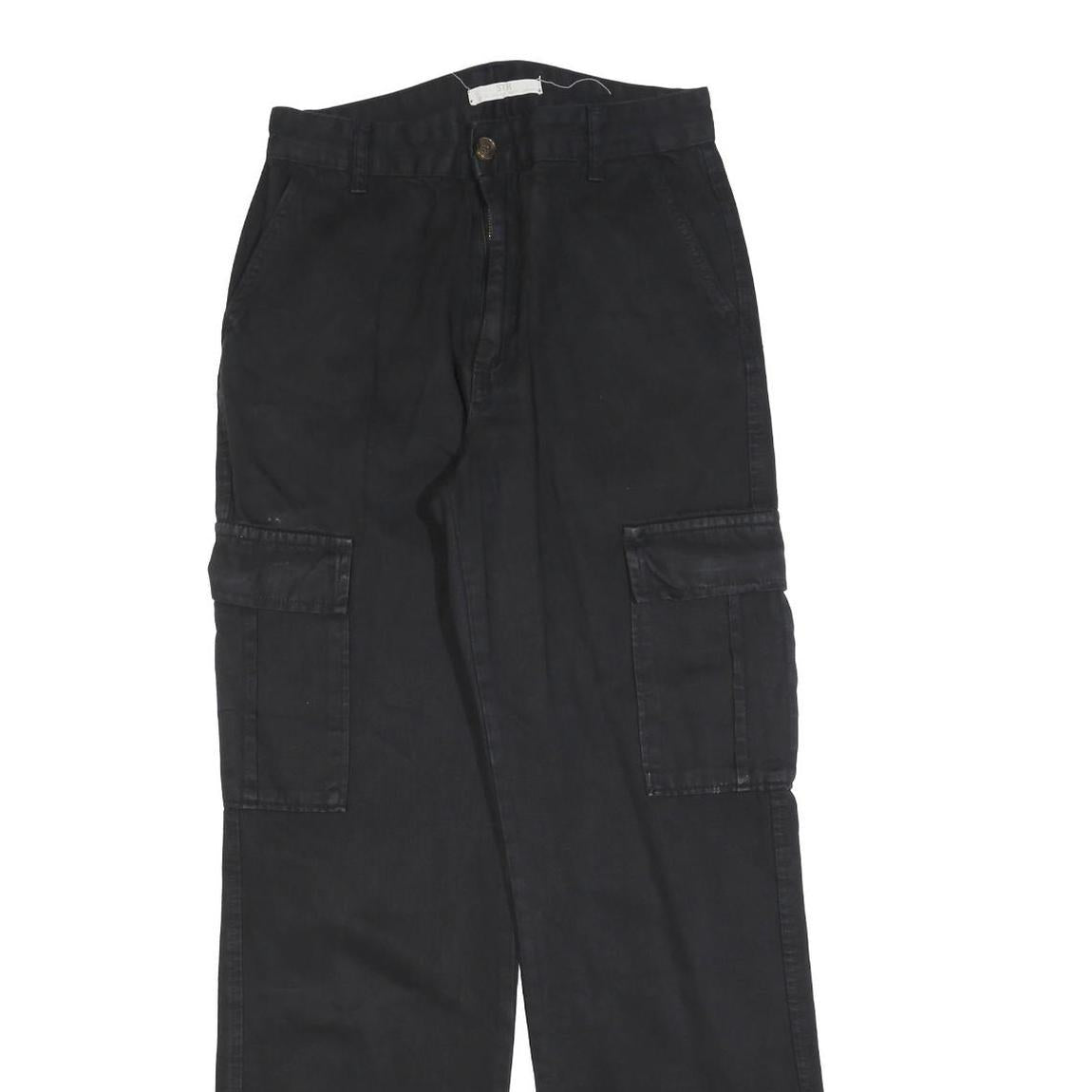 STR Womens Cotton Blend Black Regular Cargo Trousers W28 L32 Casual Workwear