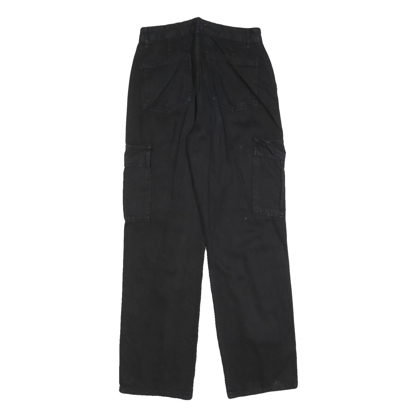 STR Womens Cotton Blend Black Regular Cargo Trousers W28 L32 Casual Workwear