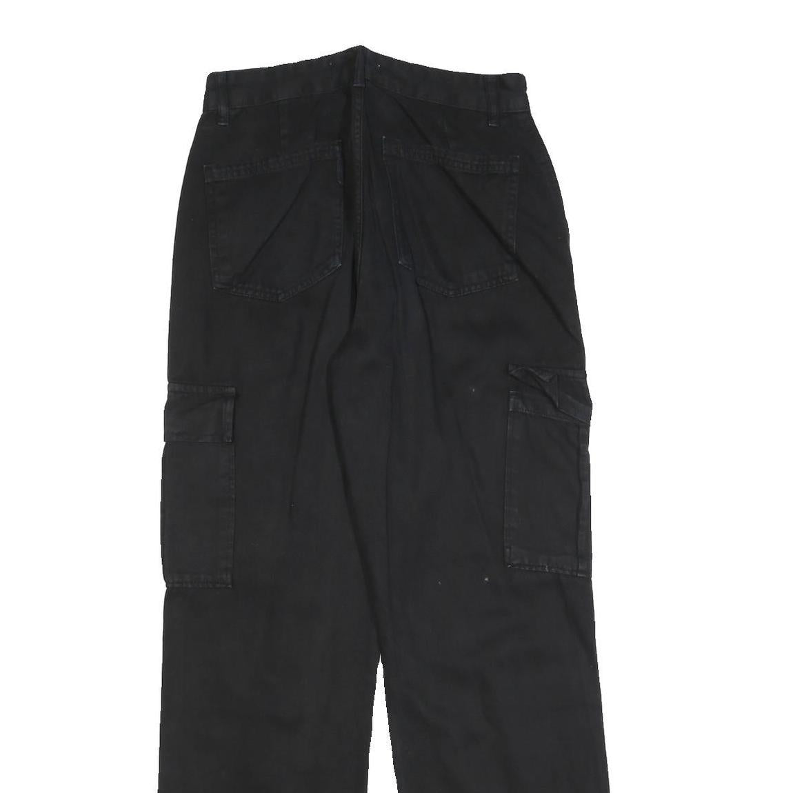 STR Womens Cotton Blend Black Regular Cargo Trousers W28 L32 Casual Workwear