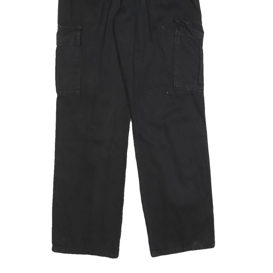 STR Womens Cotton Blend Black Regular Cargo Trousers W28 L32 Casual Workwear