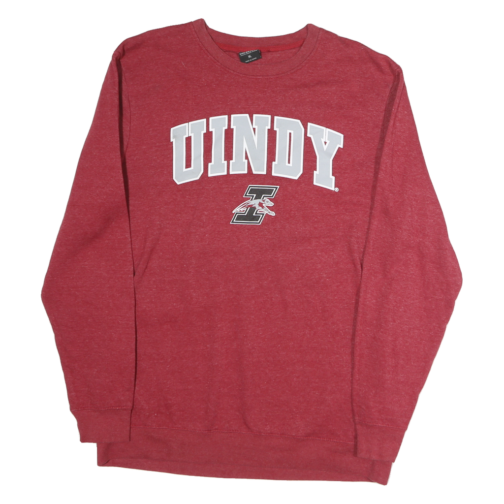 COLLOSEUM Mens Red UIndy Crew Neck XL Cotton Sweatshirt Casual Comfortable