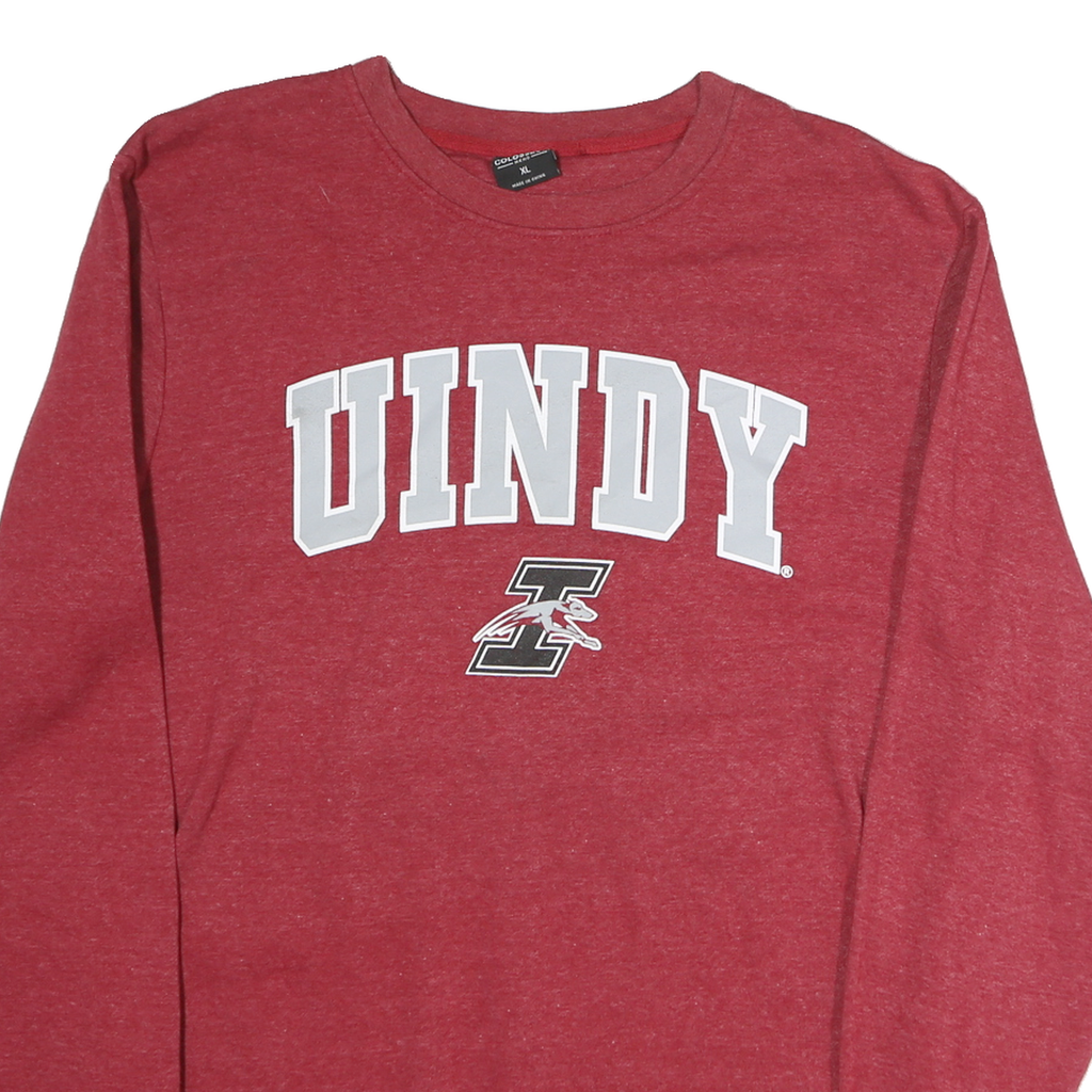 COLLOSEUM Mens Red UIndy Crew Neck XL Cotton Sweatshirt Casual Comfortable