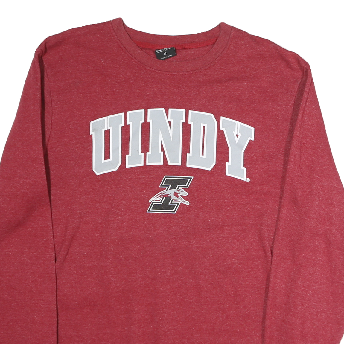 COLLOSEUM Mens Red UIndy Crew Neck XL Cotton Sweatshirt Casual Comfortable