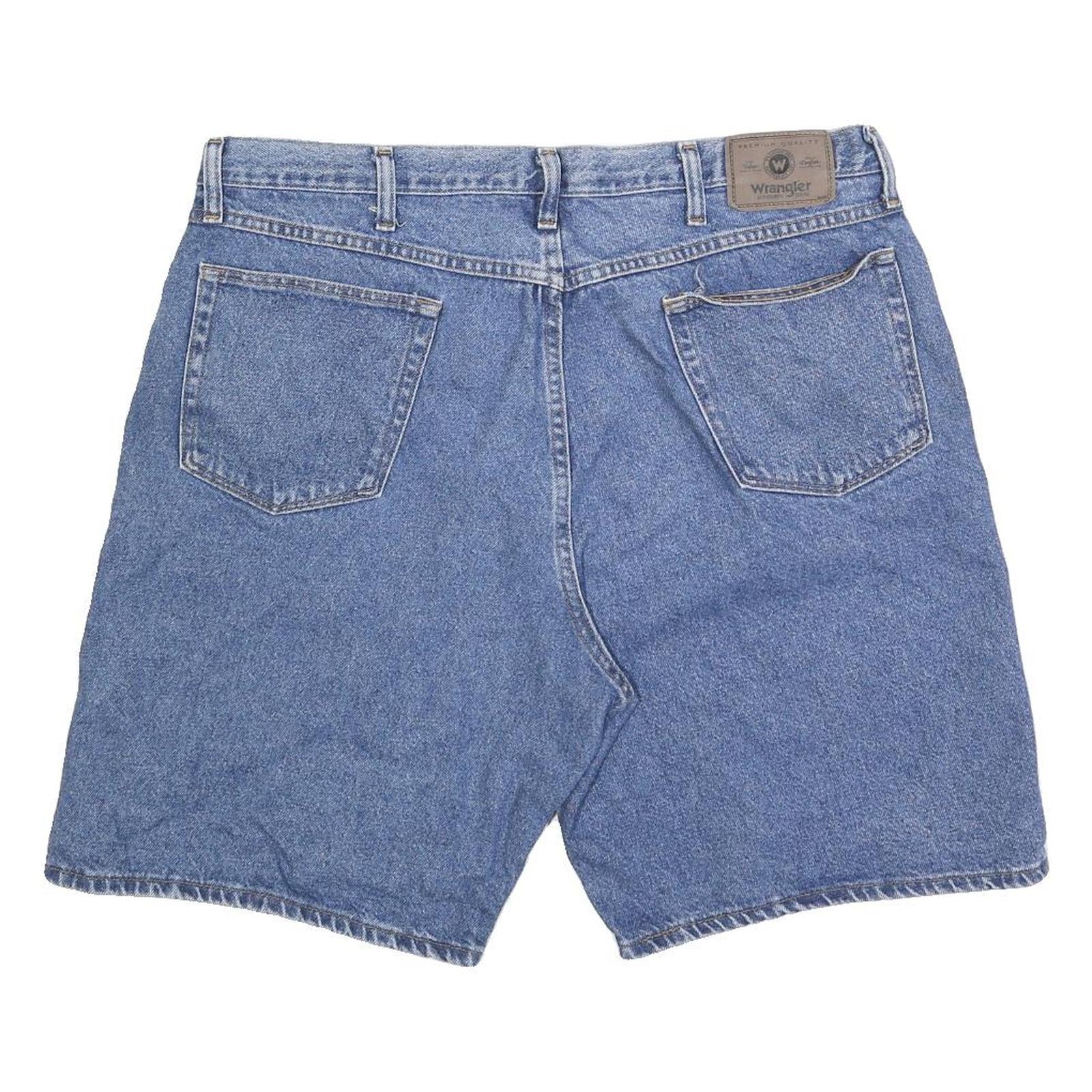 WRANGLER Mens Denim Blue Casual Shorts 2XL W38 Cotton Blend Classic Fit