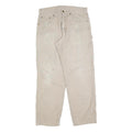 CARHARTT Mens Cotton Blend Beige Loose Straight Trousers W34 L32 Workwear