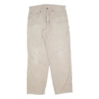 CARHARTT Mens Cotton Blend Beige Loose Straight Trousers W34 L32 Workwear