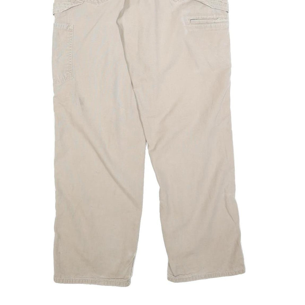 CARHARTT Mens Cotton Blend Beige Loose Straight Trousers W34 L32 Workwear