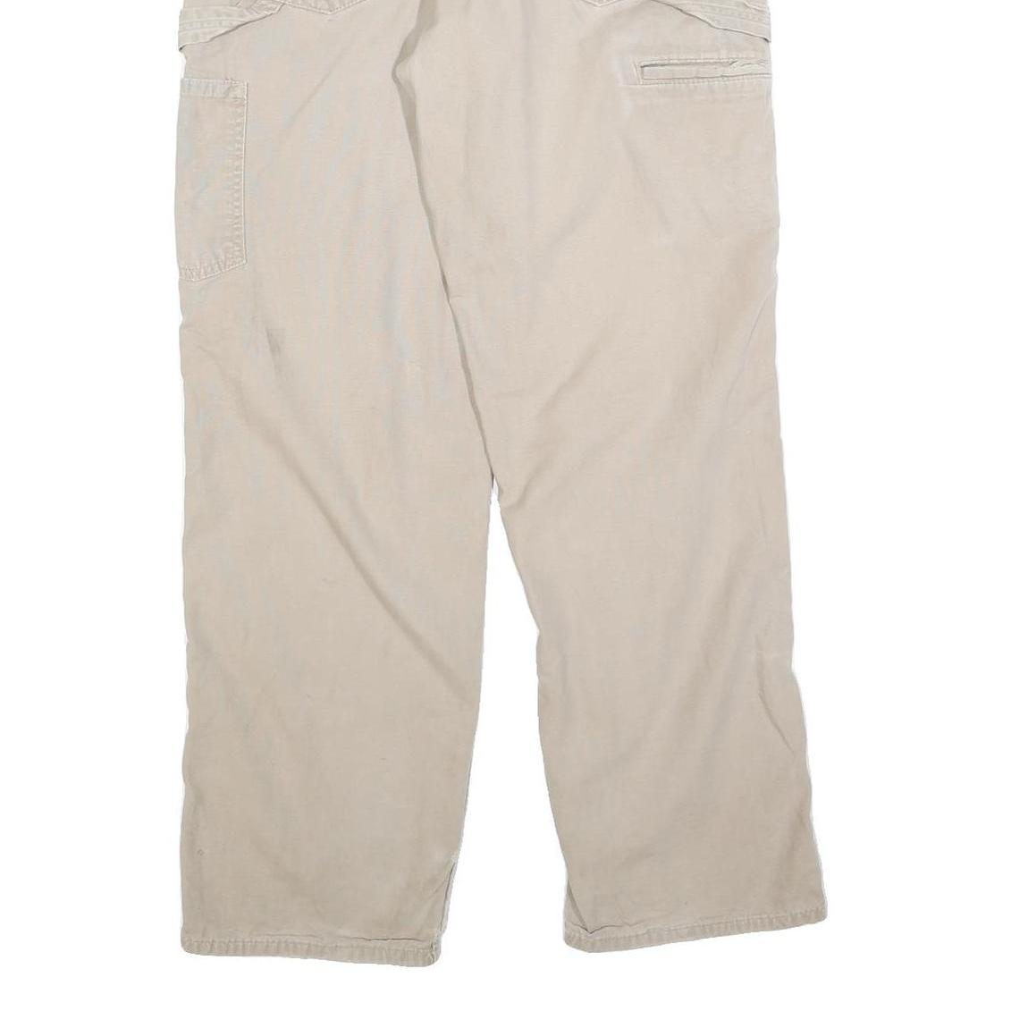CARHARTT Mens Cotton Blend Beige Loose Straight Trousers W34 L32 Workwear