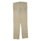 CARHARTT Mens Cotton Blend Beige Regular Straight Trousers W34 L34 Workwear Zip
