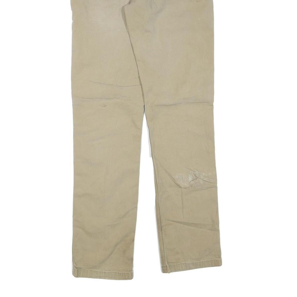 CARHARTT Mens Cotton Blend Beige Regular Straight Trousers W34 L34 Workwear Zip