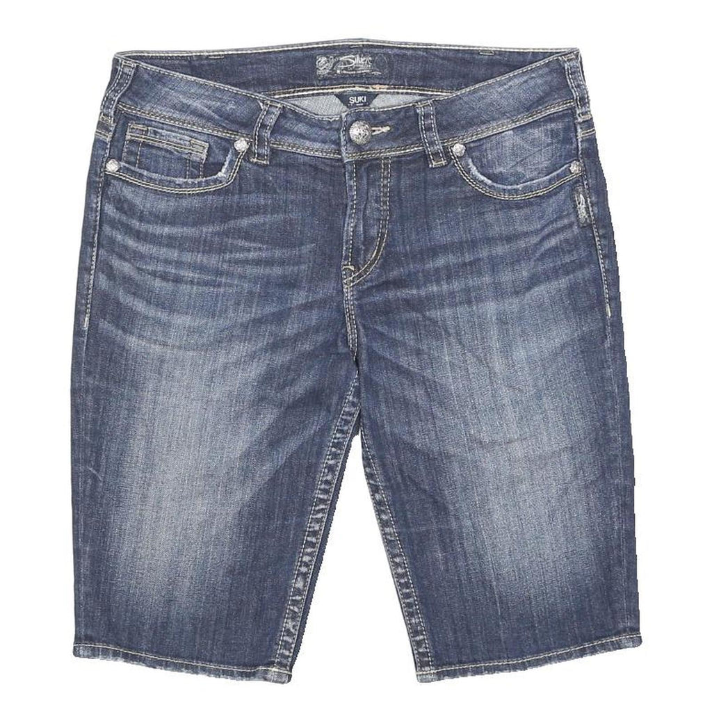 SILVER JEAN CO Womens Denim Blue Casual Shorts M W33 Suki Style Pockets