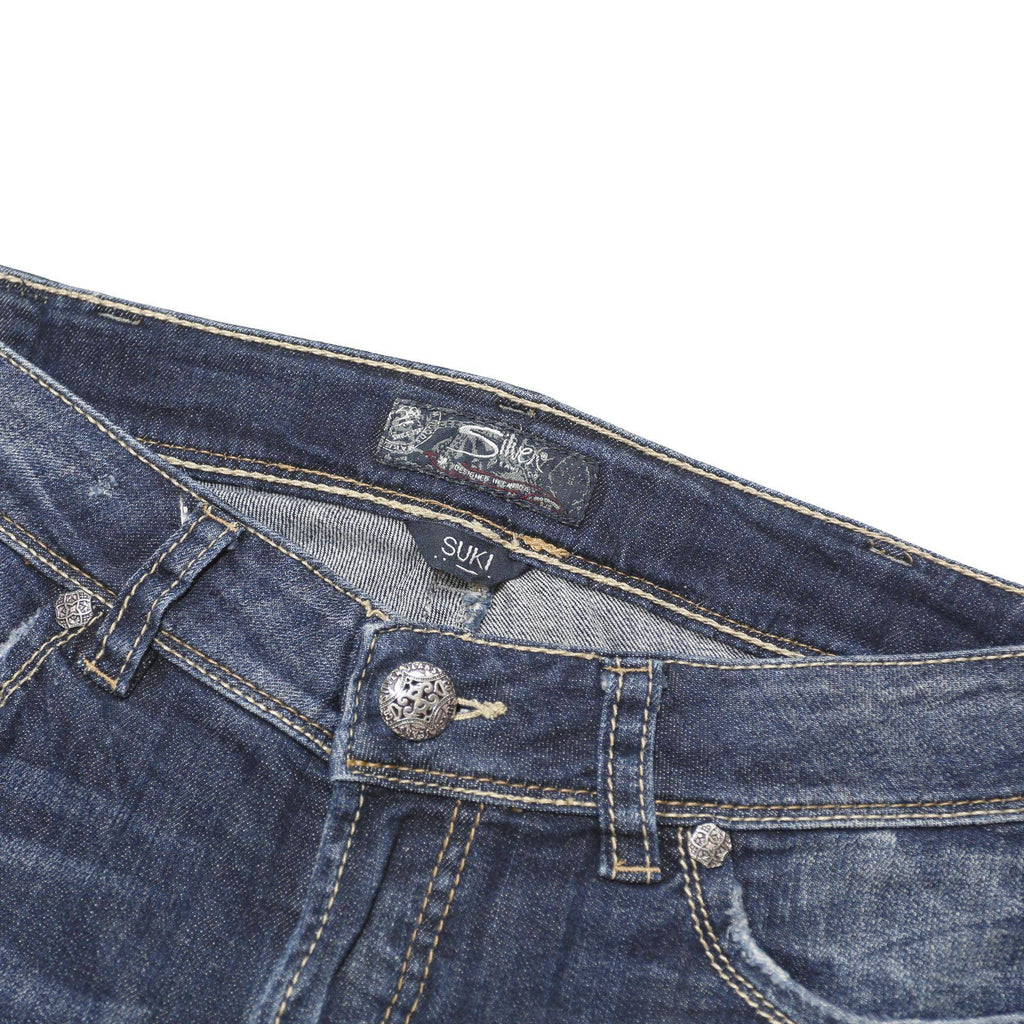 SILVER JEAN CO Womens Denim Blue Casual Shorts M W33 Suki Style Pockets