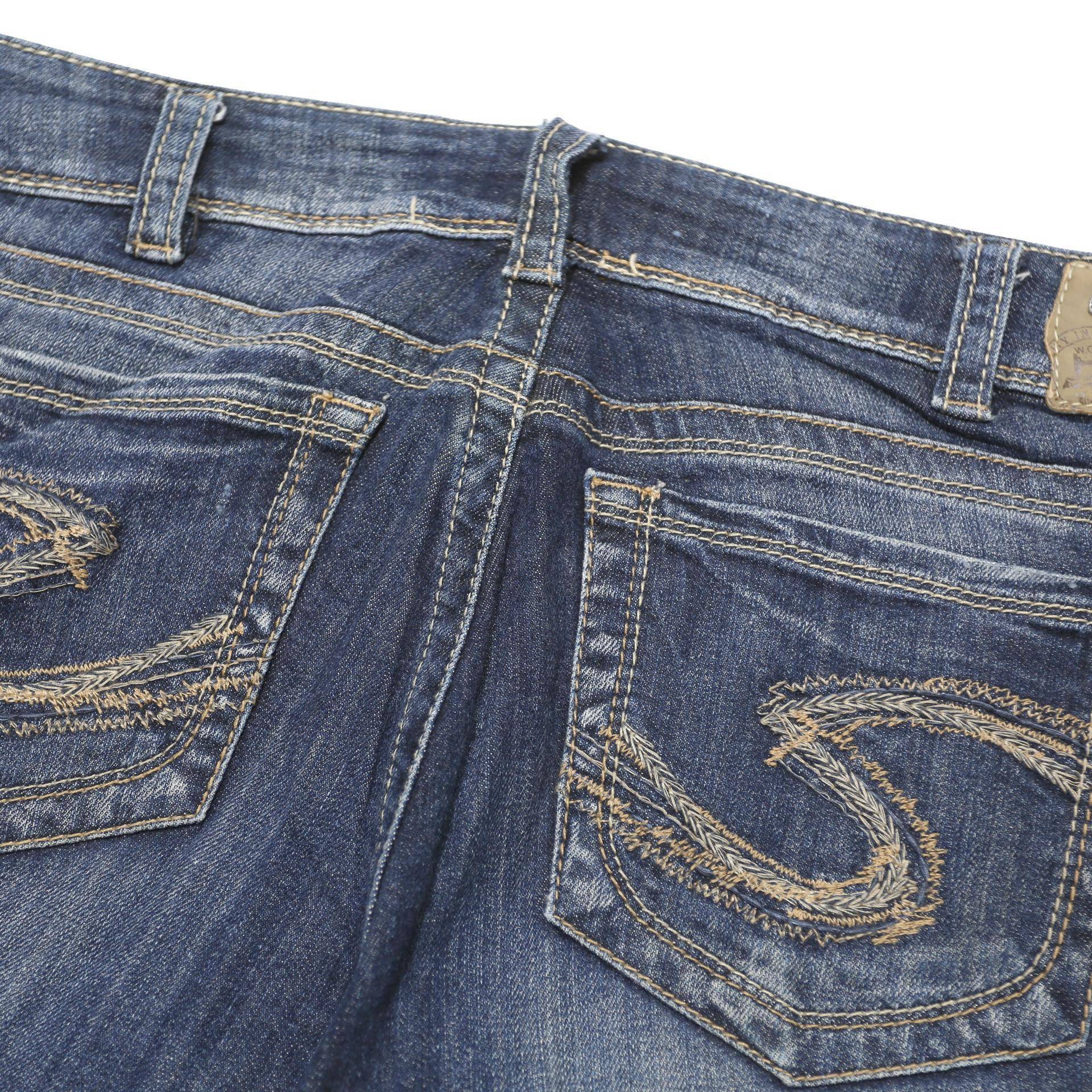 SILVER JEAN CO Womens Denim Blue Casual Shorts M W33 Suki Style Pockets