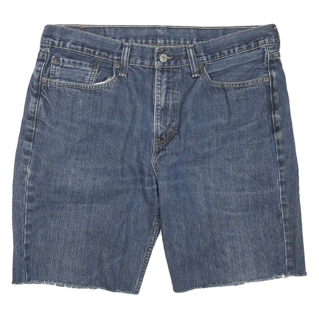 LEVI'S Womens Denim Blue Cut-Off Shorts L W34 Raw Hem Distressed Casual