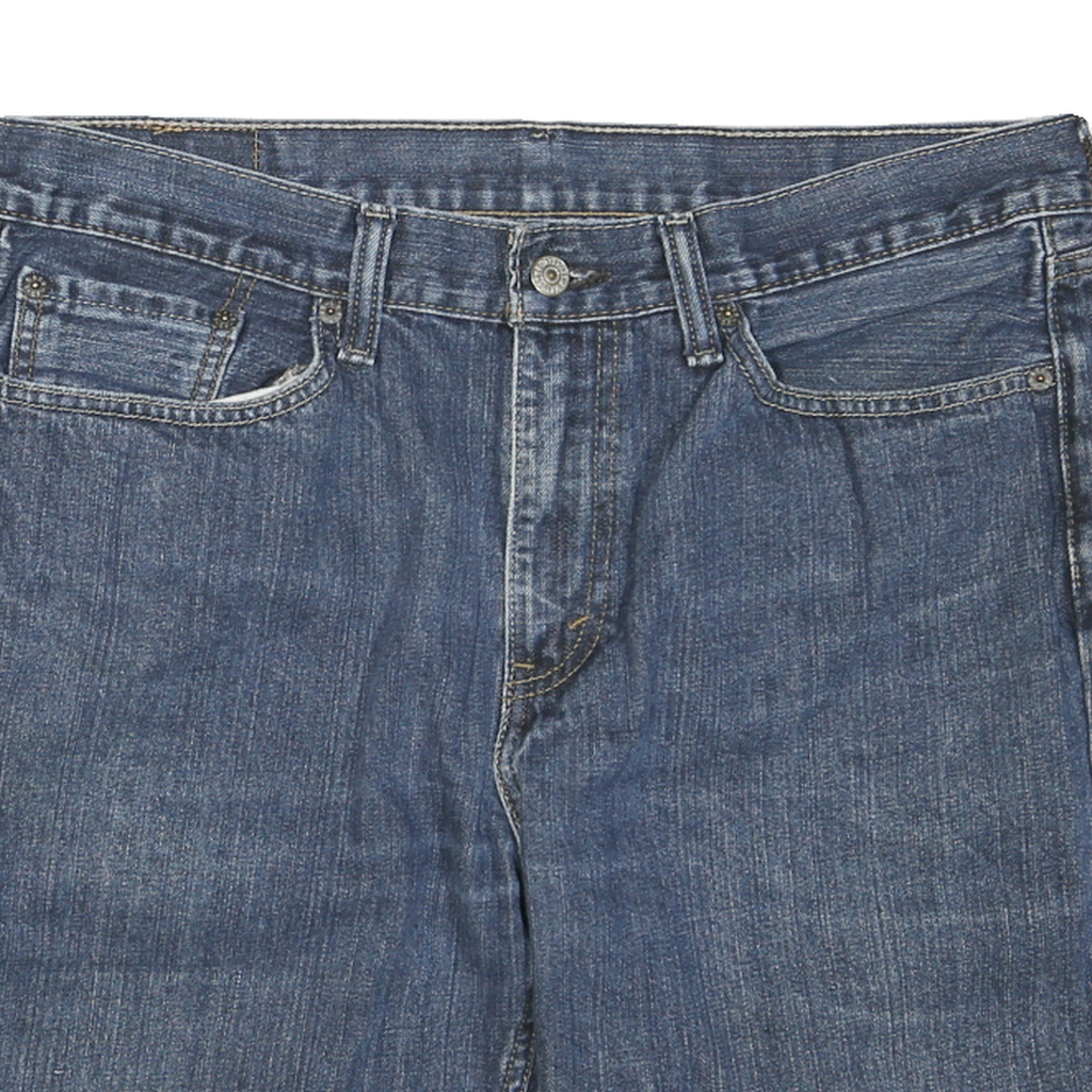 LEVI'S Womens Denim Blue Cut-Off Shorts L W34 Raw Hem Distressed Casual