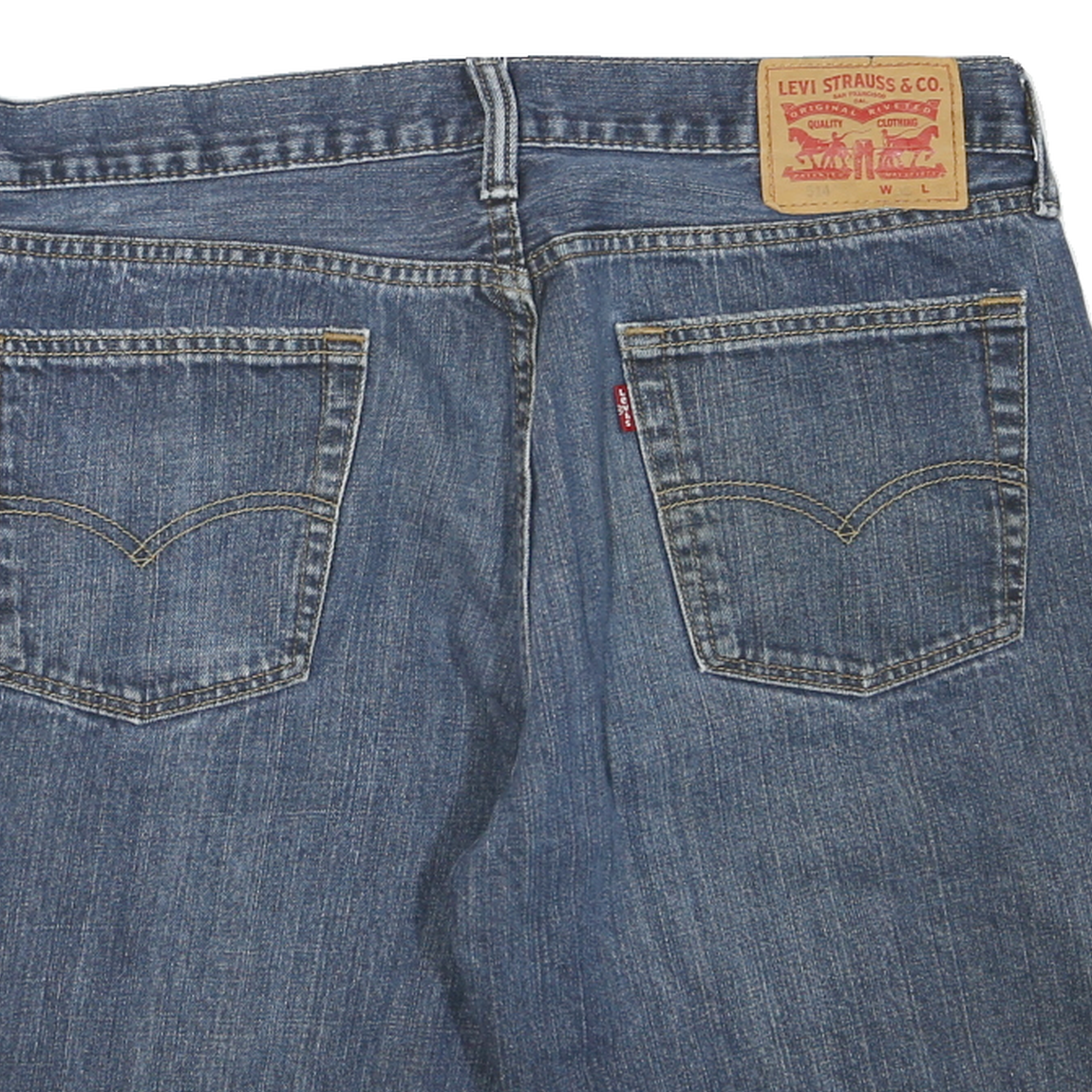 LEVI'S Womens Denim Blue Cut-Off Shorts L W34 Raw Hem Distressed Casual