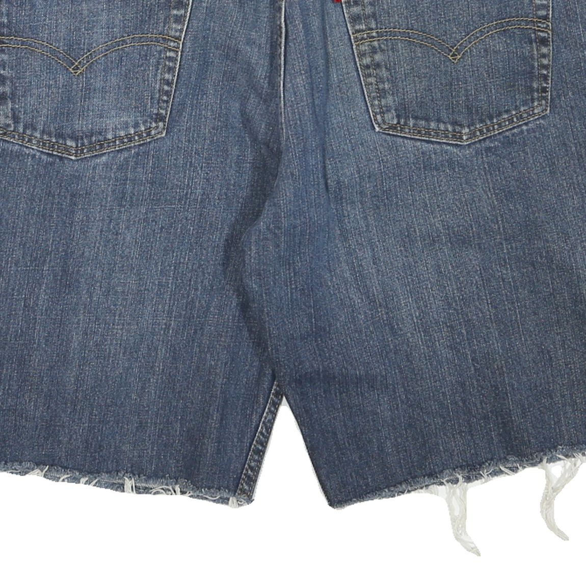 LEVI'S Womens Denim Blue Cut-Off Shorts L W34 Raw Hem Distressed Casual