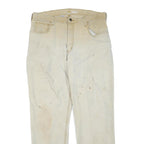 CARHARTT Mens Regular Fit Beige Cotton Blend Trousers W36 L32 Workwear Zip