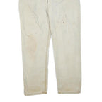CARHARTT Mens Regular Fit Beige Cotton Blend Trousers W36 L32 Workwear Zip